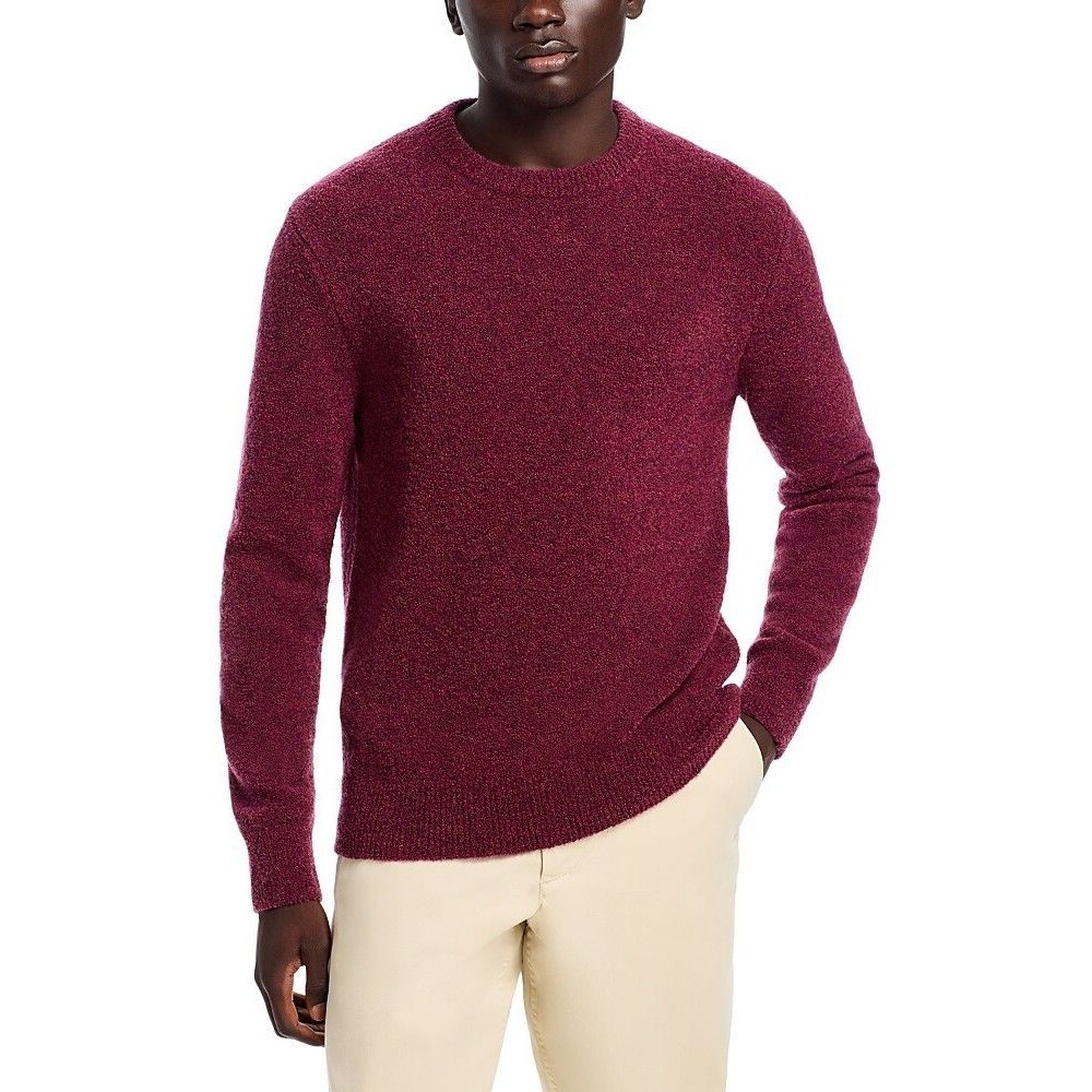 GALLIA Sweater Mens Large Burgundy Pullover Crew Boucle Knit Wool GILROY $335